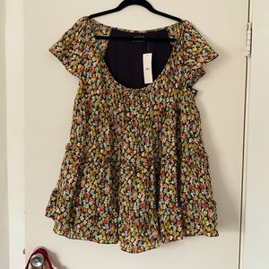 Floral Tiered Frock Dress